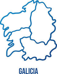 Galicia, Autonomous community of Spain map with provinces borders.