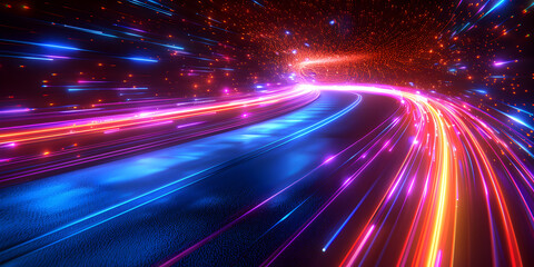 Abstract 3d digital background, lines, perspective, speed, for tech, data, audio, graphics