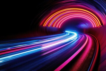 Fototapeta premium Light trajectory, blurry curves
