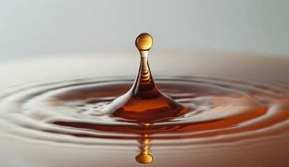 The droplet of honey on the table