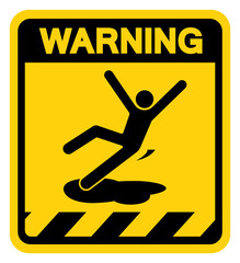 Warning Slippery Symbol Sign,Vector Illustration, Isolate On White Background Label. EPS10