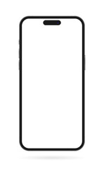 Realistic mockup of modern smartphone isolated on white background