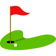Golf Hole With Flag