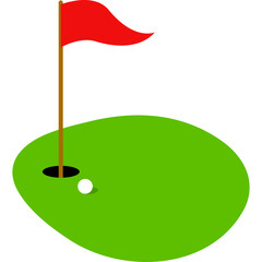 Golf Hole With Flag