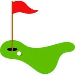 Golf Hole With Flag