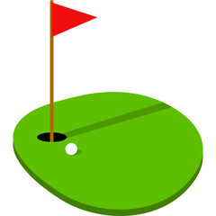 Golf Hole With Flag