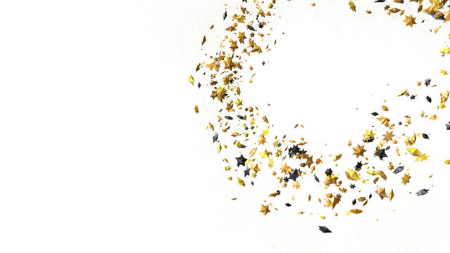 Descendant Christmas Constellations: Mind-Blowing 3D Illustration of Falling Festive Star Patterns