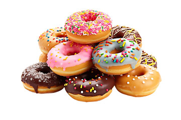 colorful donuts isolated on white background