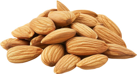 Fototapeta premium Heap of Almonds - Perfect for Food Packaging or Recipe Blogs, Isolated on transparent background, clipart, png ,di cut, cut out