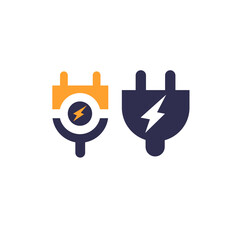a blue and orange shield with a lightning bolt on it.