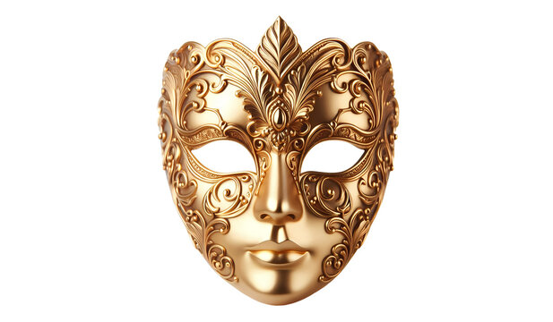 Golden mask transparant background,png ai generative