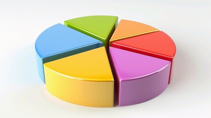 Obraz premium Colorful pie chart diagram illustrating market share percentages for various product categories.