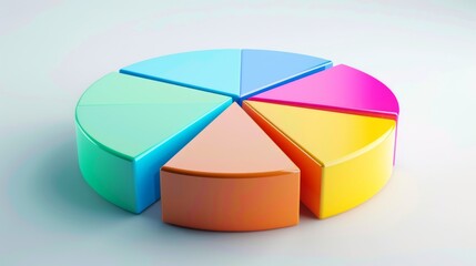 Colorful pie chart diagram representing global market share distribution for a specific industry.