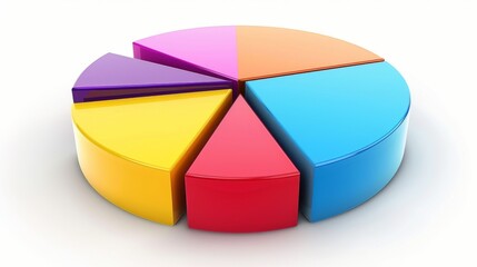 Colorful pie chart diagram representing global market share distribution for a specific industry.