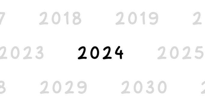 2024 close up  text news word stock video, Marker Pen in Bold Words, White background with year 2024 text annual budget backdrop, strategy solution wallpaper, plan for success,