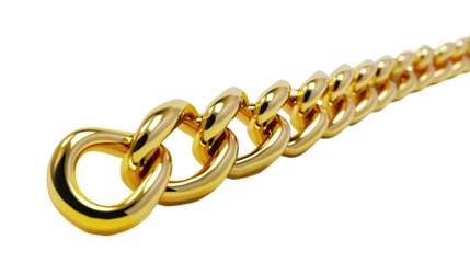 Golden chain on a transparent background