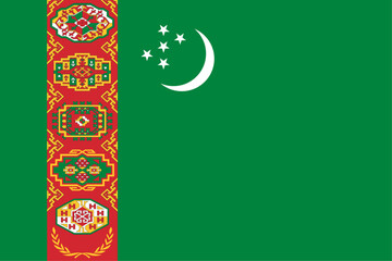 Turkmenistan flag original color and proportions