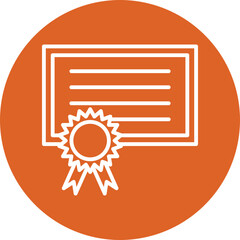 Online certificate line circle icon