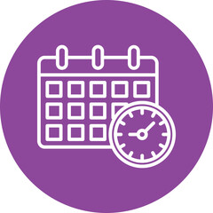 Timetable line circle icon