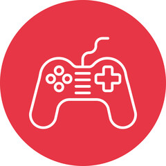 Games line circle icon