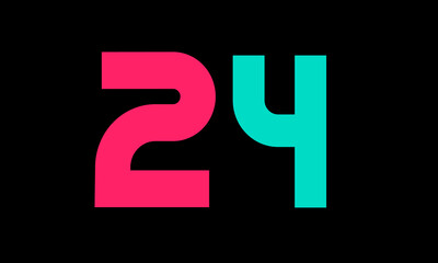 Number Colorful New Trend Modern Logo