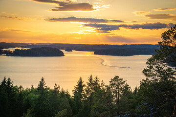 sunset over the lake