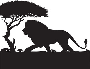Lion Silhouette Vector Art