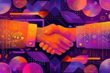 Illustration of shaking hands