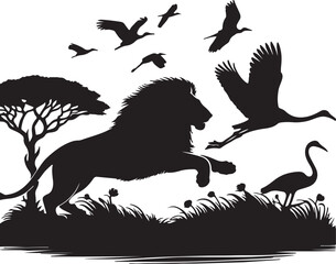 Lion Silhouette Vector Art