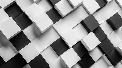 White and black square shape abstract background pattern