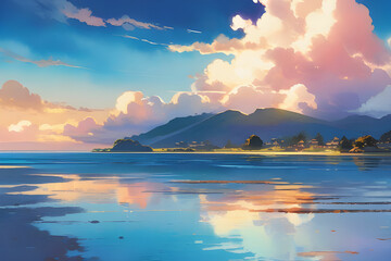 Joyful Sky and Peaceful Village