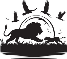 Lion Silhouette Vector Art
