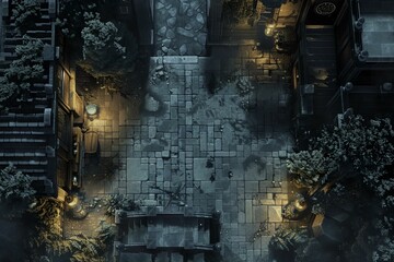 DnD Battlemap Shadow Corridor Battlemap: Eerie path through dark forest.