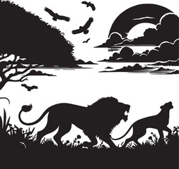 Lion Silhouette Vector Art