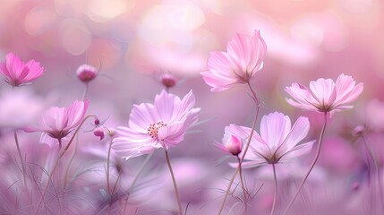 Obraz premium Soft focus flowers in dreamy garden