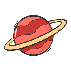Education, back to school PNG doodle, cartoon element of planet for prints, posters, banners, cards, stickers, sublimation, etc. 