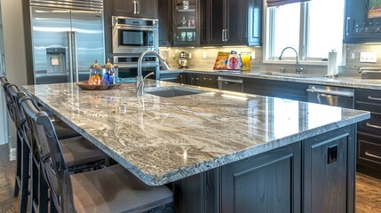 Sparkling kitchen counter after deep clean