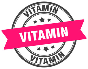 vitamin stamp. vitamin label on transparent background. round sign