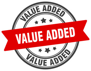 Fototapeta premium value added stamp. value added label on transparent background. round sign