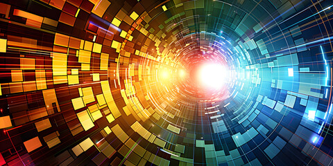 Obraz premium Abstract 3d digital background, lines, perspective, speed, for tech, data, audio, graphics
