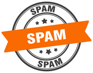 spam stamp. spam label on transparent background. round sign