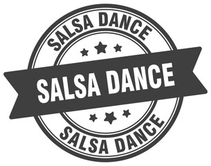 salsa dance stamp. salsa dance label on transparent background. round sign