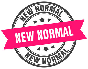 new normal stamp. new normal label on transparent background. round sign