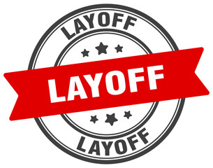 Fototapeta premium layoff stamp. layoff label on transparent background. round sign