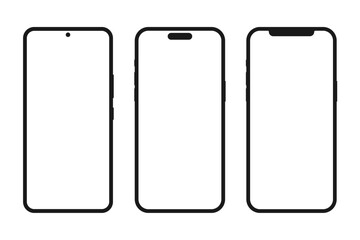 Smartphone silhouette mockup set