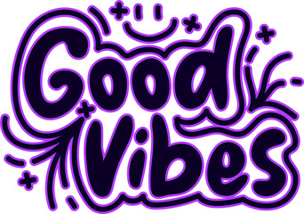 Good Vibes lettering design illustration . Vector illustration for T-shirt graphics, prints, posters, bags, stickers and other uses