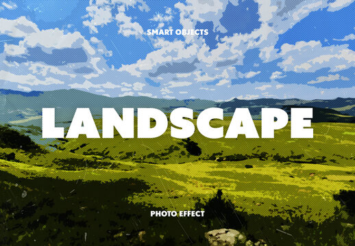 Landscape Photo Effect Mockup With Generative AI