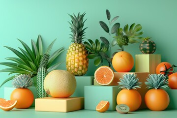 Various fruits placed on the table