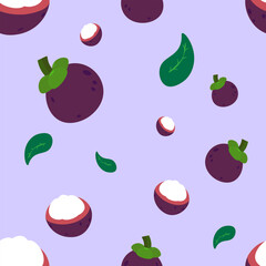  Seamless mangosteen abstract background art vector