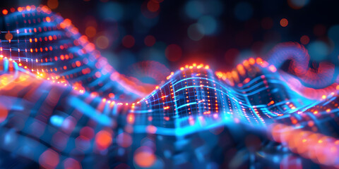 Abstract 3d digital background, lines, perspective, speed, for tech, data, audio, graphics